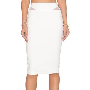 Elizabeth and James Women's Skirt Ivory White 10 "Otto" Mesh Cutout MSRP $285